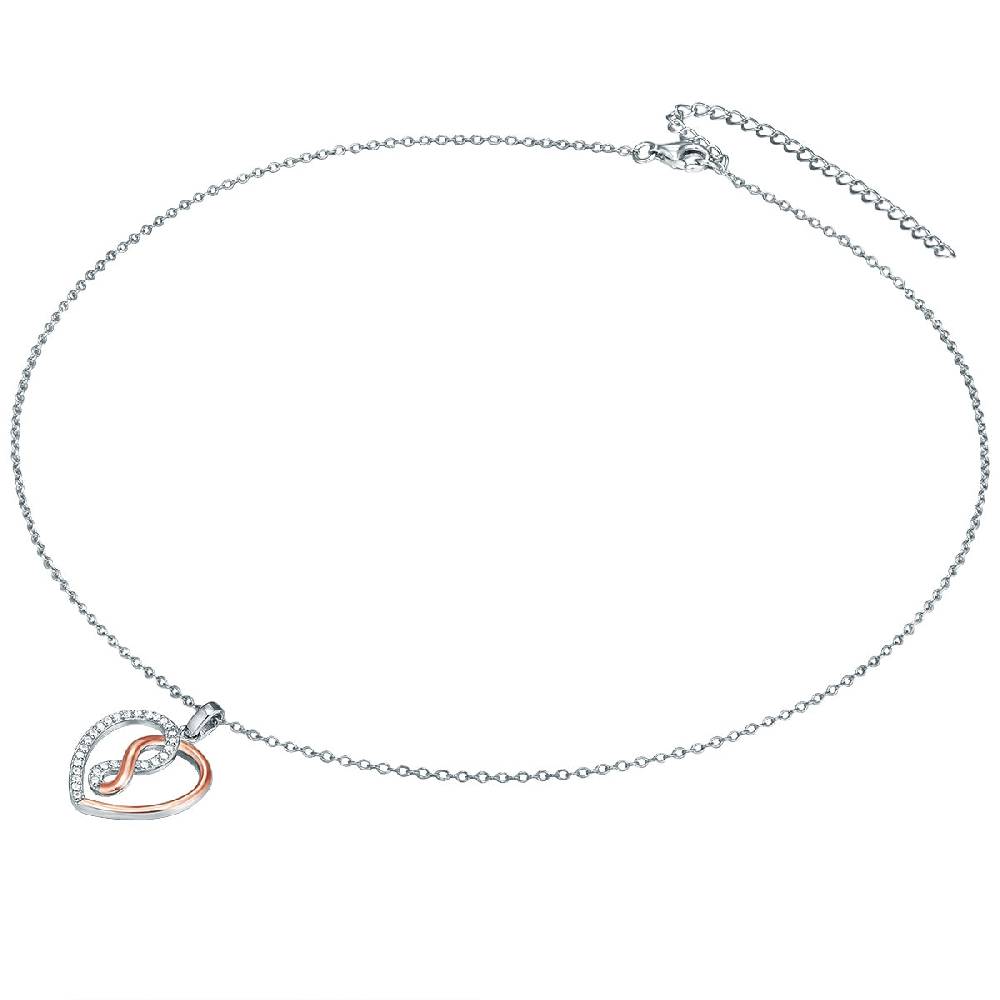 Rafaela Donata Kette mit Anhänger Sterling Silber bi-Color Zirkonia weiß Sonderangebot