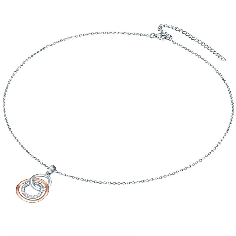 Rafaela Donata Kette mit Anhänger Sterling Silber bi-Color Zirkonia weiß Versandkostenfrei