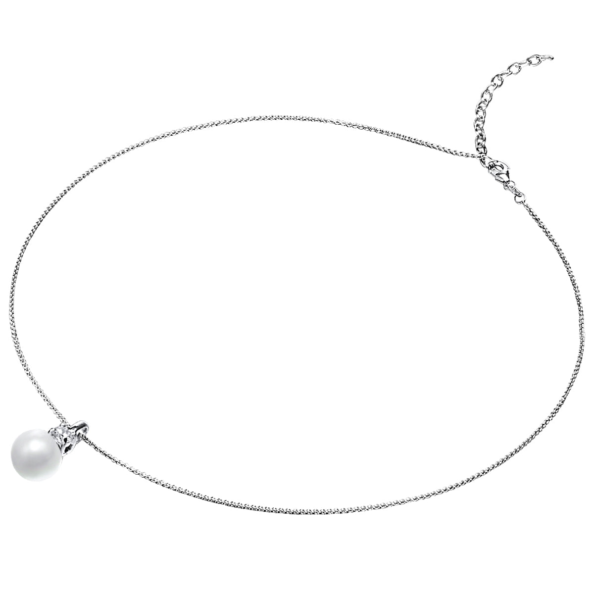 Rafaela Donata Kette mit Anhänger Sterling Silber Perle (synth.) weiß Zirkonia weiß Begrenztes Angebot