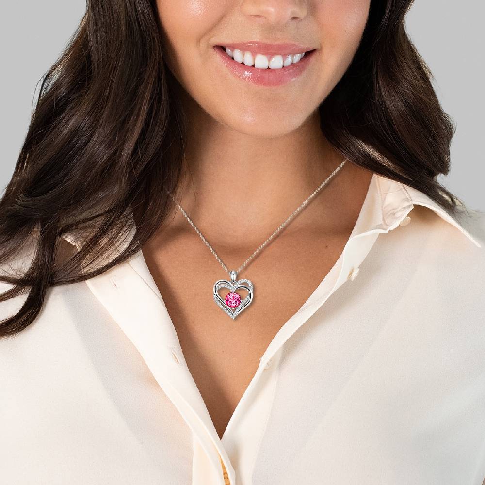 Rafaela Donata Kette mit Anhänger Sterling Silber verziert mit Kristallen von Swarovski® pink Zirkonia weiß Exklusivangebot