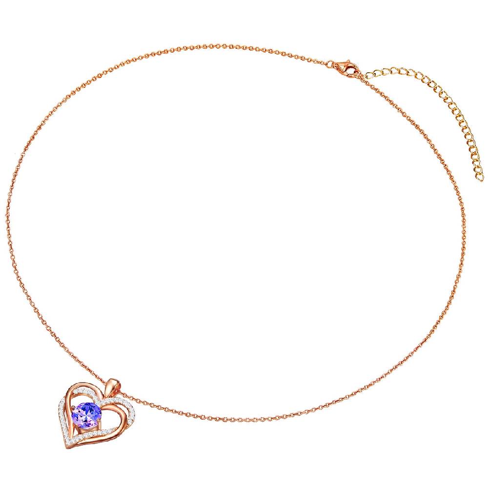 Rafaela Donata Kette mit Anhänger Sterling Silber roségold verziert mit Kristallen von Swarovski® violet Zirkonia w Preisnachlass