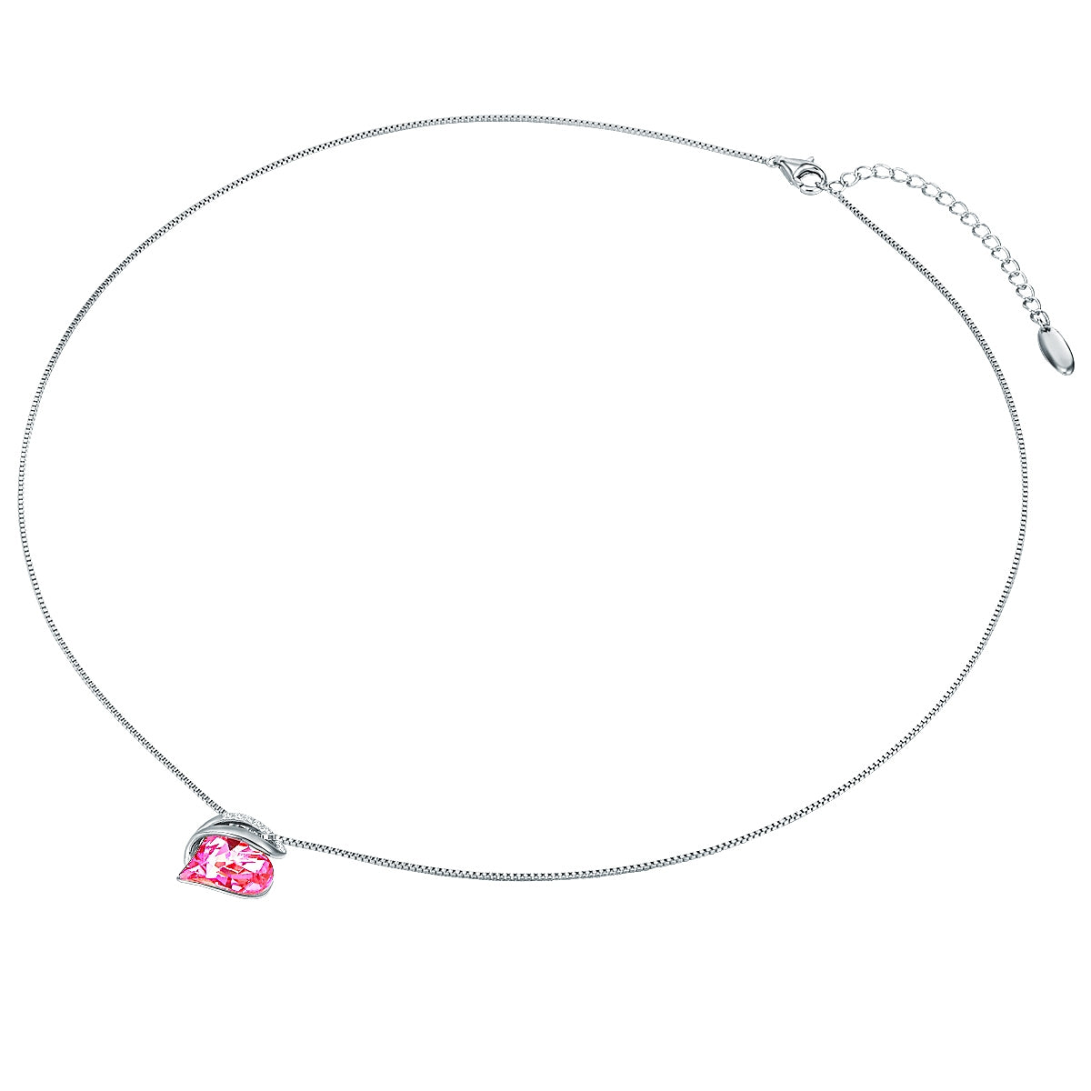 Rafaela Donata Kette mit Anhänger Sterling Silber verziert mit Kristallen von Swarovski® Rosa weiß Saisonschlussverkauf