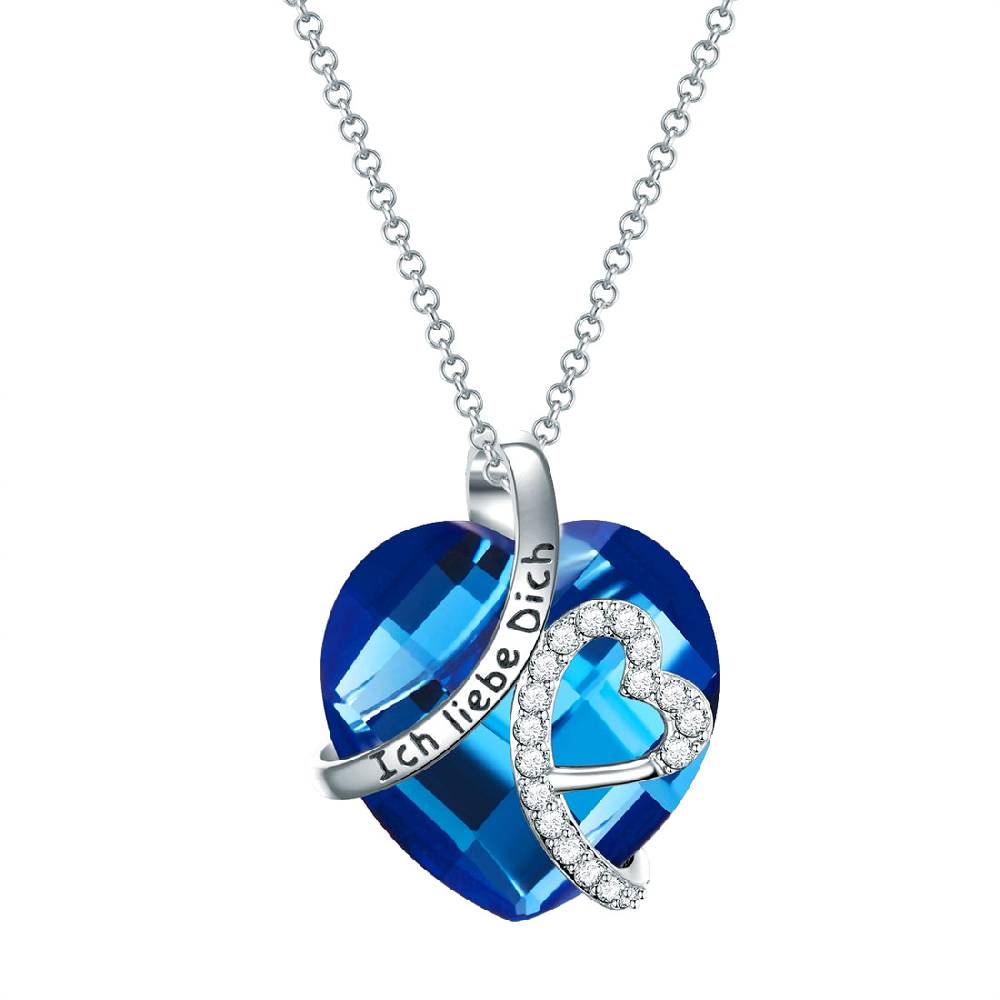 Rafaela Donata Kette mit Anhänger Zirkonia weiß Glas blau Heißer Verkauf