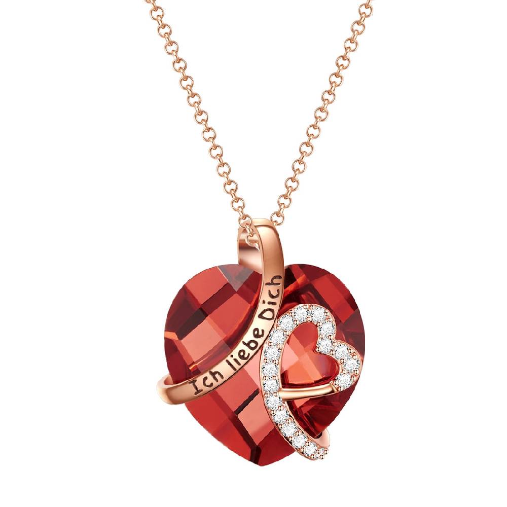 Rafaela Donata Kette mit Anhänger Zirkonia weiß Glas rot Top Angebot