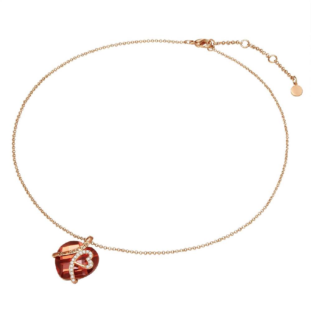 Rafaela Donata Kette mit Anhänger Zirkonia weiß Glas rot Top Angebot