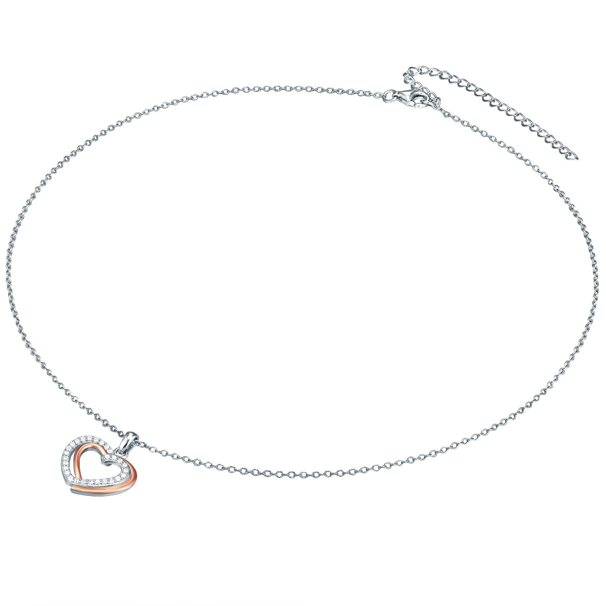 Rafaela Donata Kette mit Anhänger Sterling Silber bi-Color Zirkonia weiß Exklusive Angebote