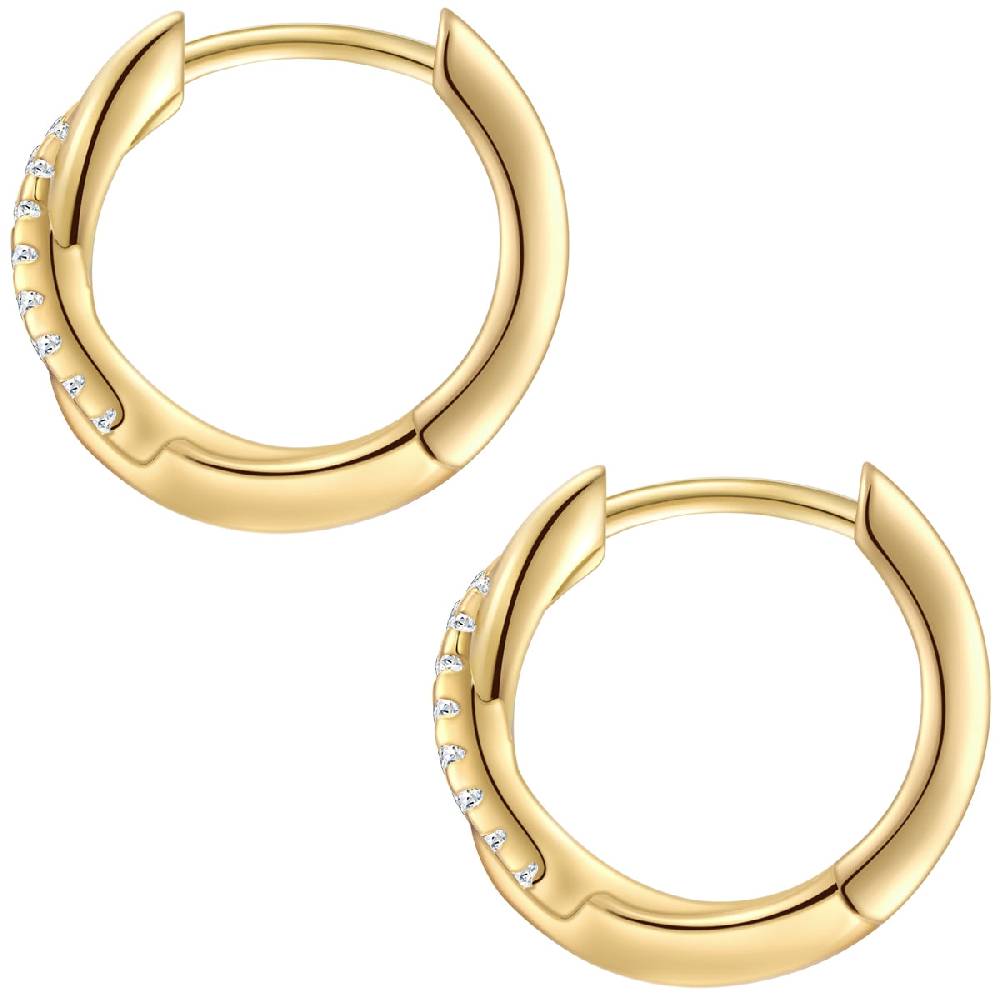 Rafaela Donata Creolen Sterling Silber gelbgold Zirkonia weiß Blitzangebot