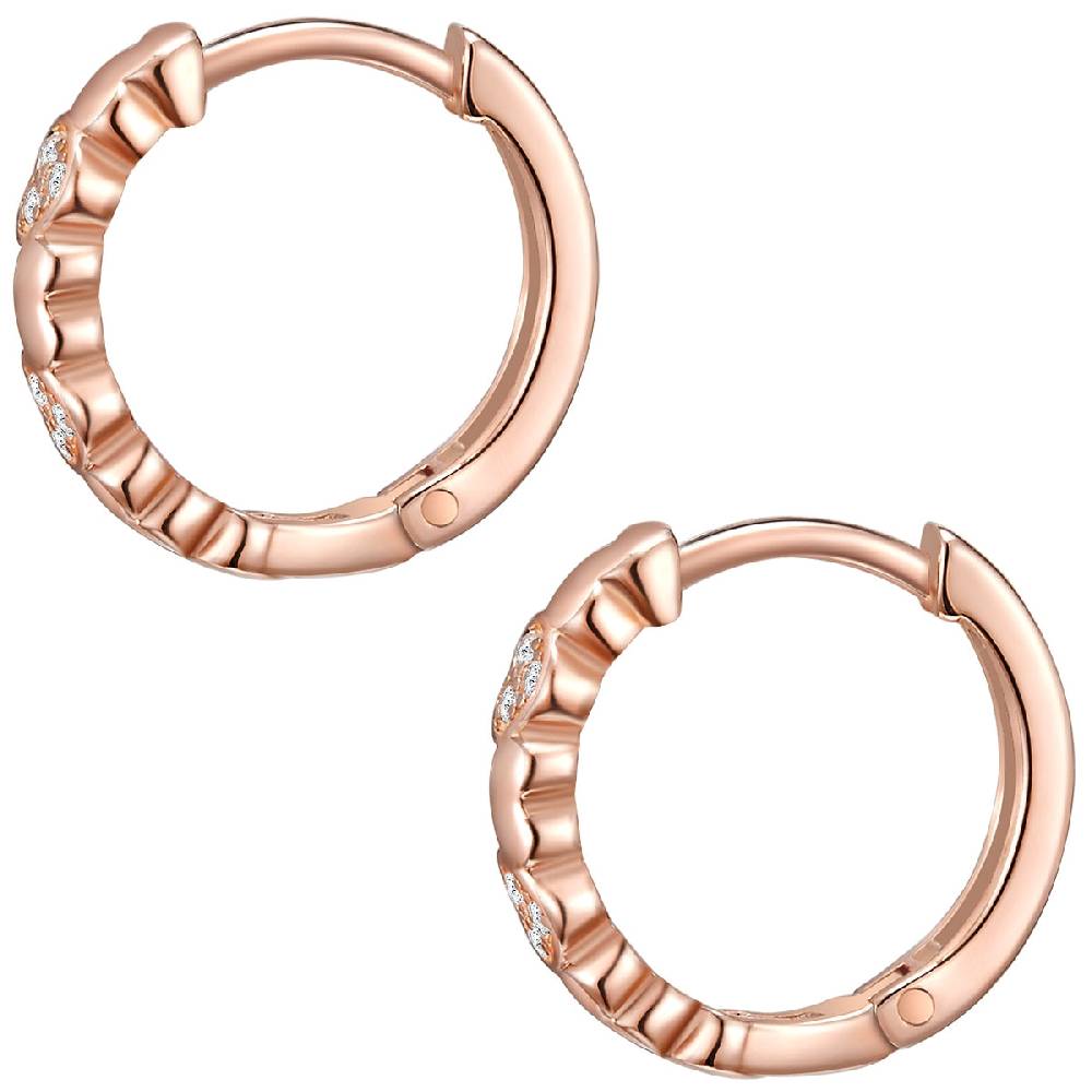 Rafaela Donata Creolen Sterling Silber roségold Zirkonia weiß Große Rabatte