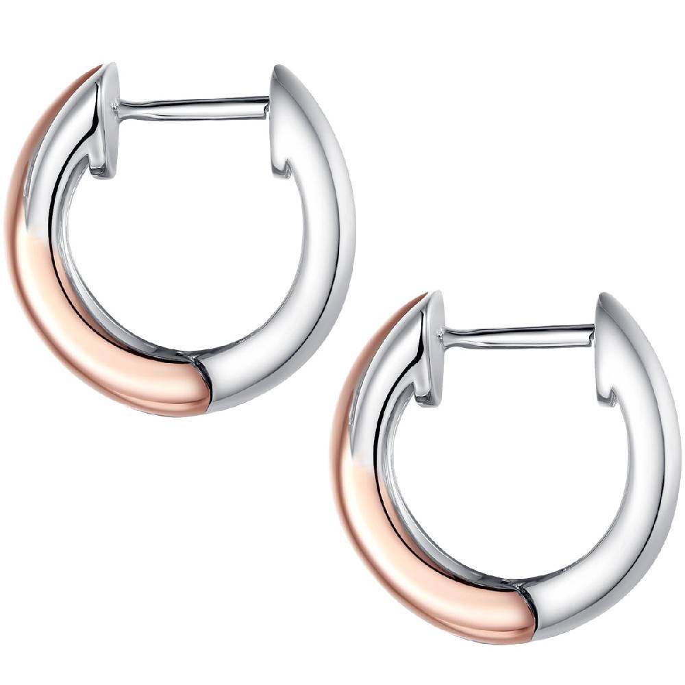 Rafaela Donata Klappcreolen Sterling Silber bi-Color Diamant weiß Tägliche Deals