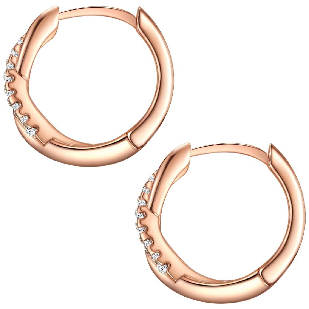 Rafaela Donata Klappcreolen Sterling Silber roségold Zirkonia weiß Sonderangebote