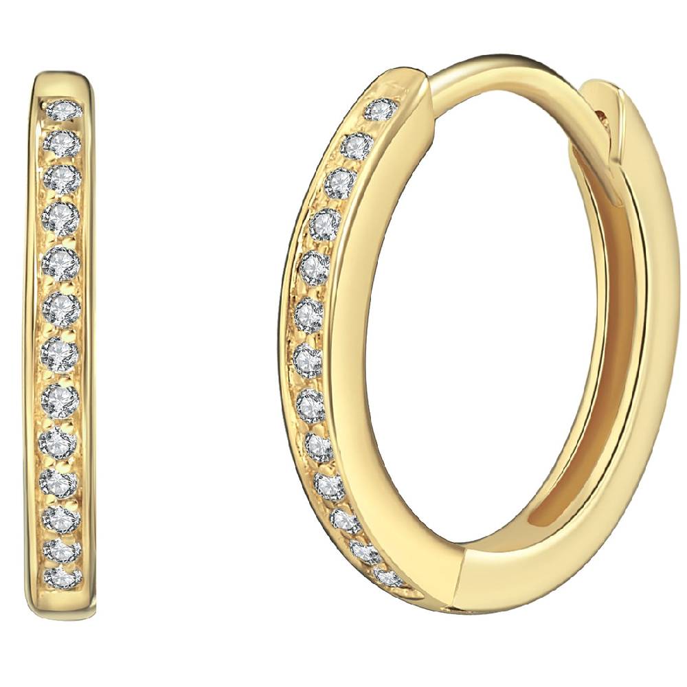 Rafaela Donata Klappcreolen Sterling Silber gelbgold Zirkonia weiß Wochenangebot
