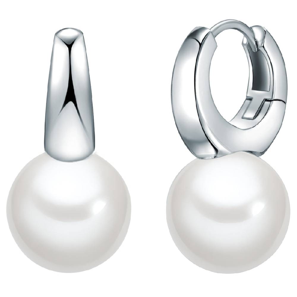 Rafaela Donata Creolen Sterling Silber Muschelkernperle weiß Letzte 2 Tage