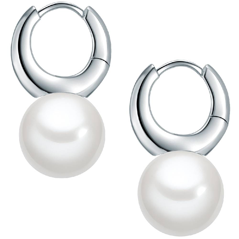 Rafaela Donata Creolen Sterling Silber Muschelkernperle weiß Letzte 2 Tage