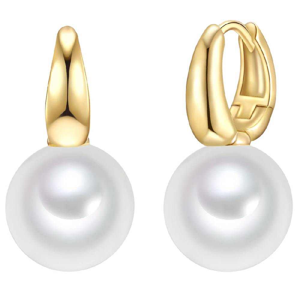 Rafaela Donata Creolen Sterling Silber gelbgold Muschelkernperle weiß Zeitbegrenzte Promotion