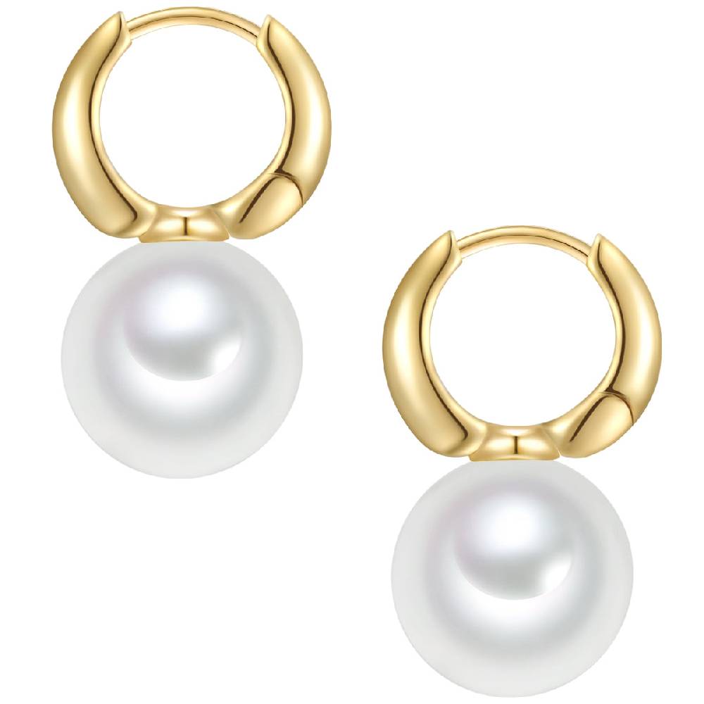 Rafaela Donata Creolen Sterling Silber gelbgold Muschelkernperle weiß Zeitbegrenzte Promotion