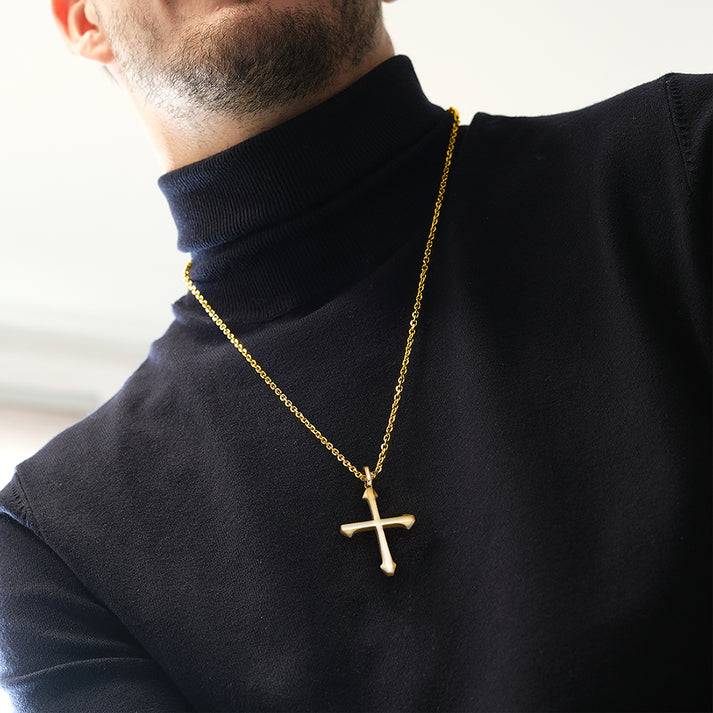 Save Brave Goldene Ankerkette Isaac mit Anhänger Kreuz Letzter Tag