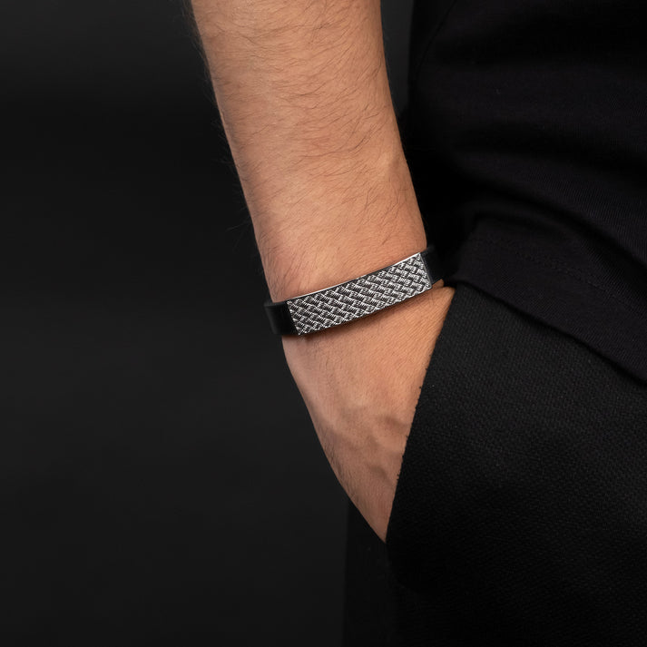 Save Brave Armband Weave mit glänzendem Webmuster 50% Rabatt mit kostenlosem Versand