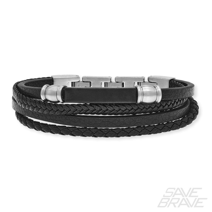 Save Brave Lederarmband Felix mit Edelstahl Großer Ausverkauf