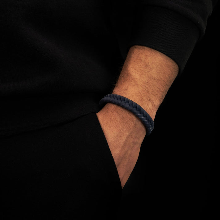 Save Brave Geflochtenes Lederarmband Ryan - grau Flash Sale