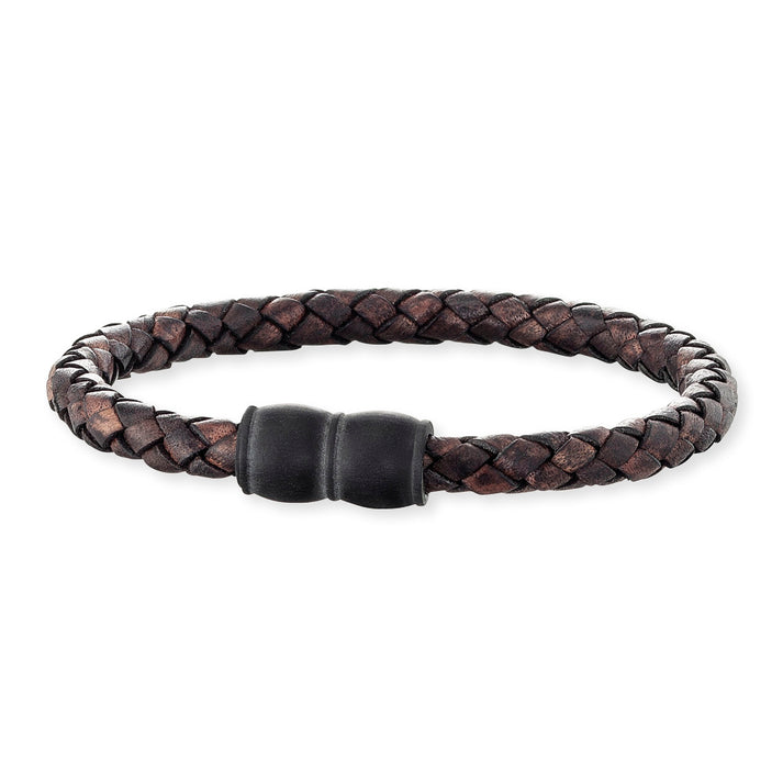 Save Brave Lederarmband Aaron mit Carbonperlen Begrenztes Angebot