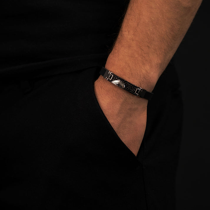 Save Brave Armband Havanna BK aus Kautschuk & Edelstahl Zeitlich begrenztes Angebot
