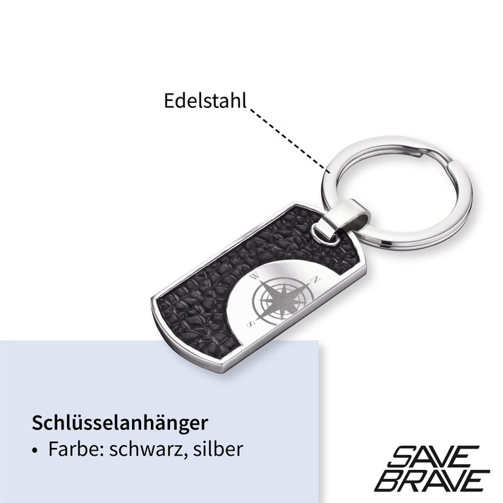 Save Brave Schlüsselanhänger aus Edelstahl Riesige Ersparnisse