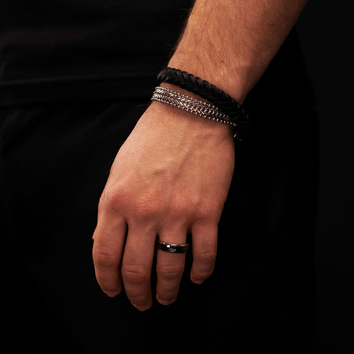 Save Brave Wickelarmband Sean aus Leder & Edelstahl Begrenzte Freigabe