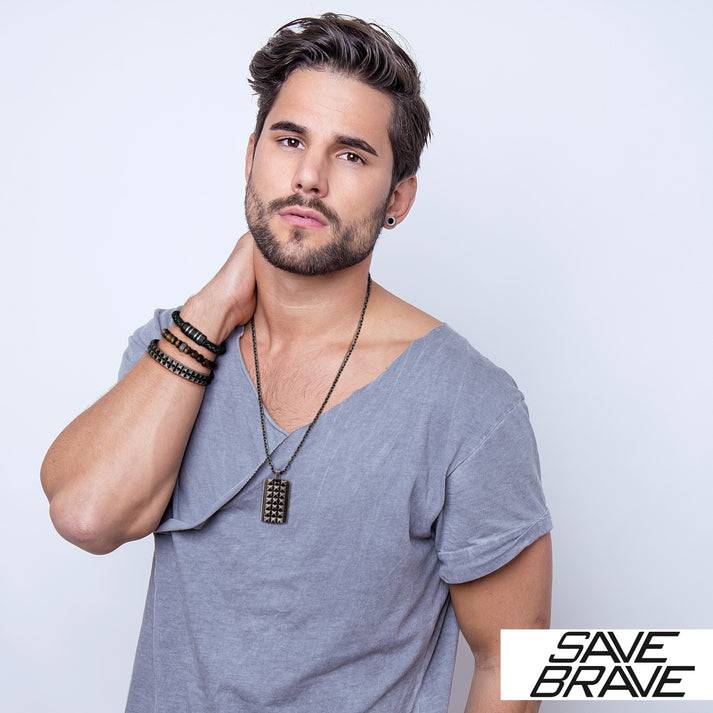 Save Brave Ohrstecker Mike aus Edelstahl - matt Black Friday Preise