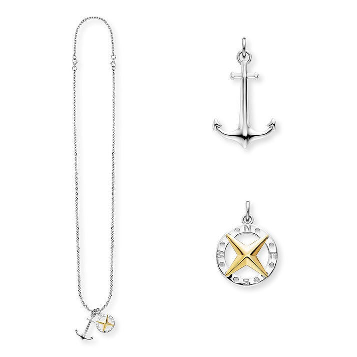 Save Brave Ankerkette mit Anhängern Anchorpolar - Farbe Silber und Gold zollfrei