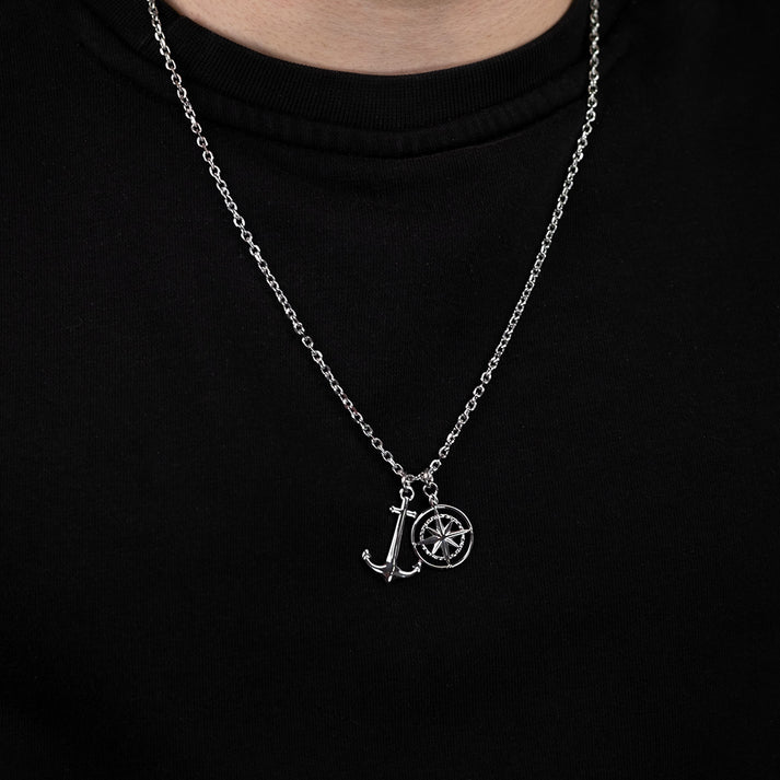 Save Brave Ankerkette mit Anhängern Anchorpolar - Farbe Silber Verkauf