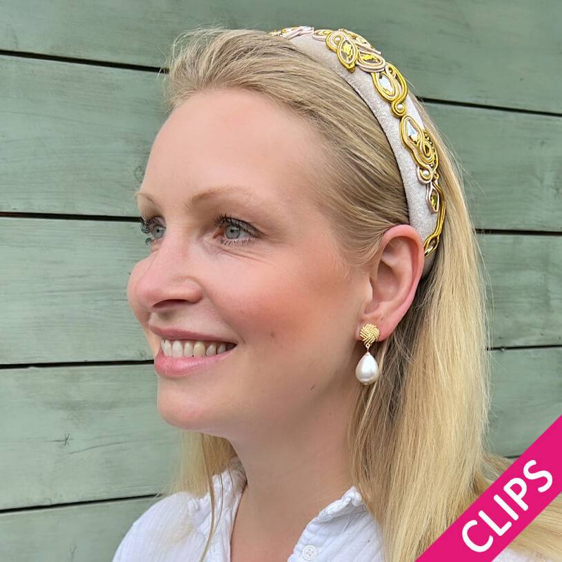 SchwesterSchwester Vergoldete Knoten-Ohrclips mit leichtem Baumwolltropfen Großer Ausverkauf