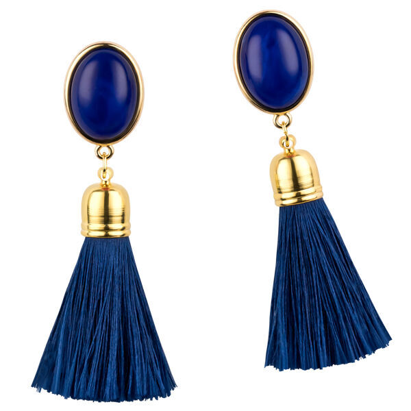 SchwesterSchwester Quasten Ohrringe als Ohrclips in Dunkelblau mit marineblauer Quaste von AmuseToi Begrenztes Angebot