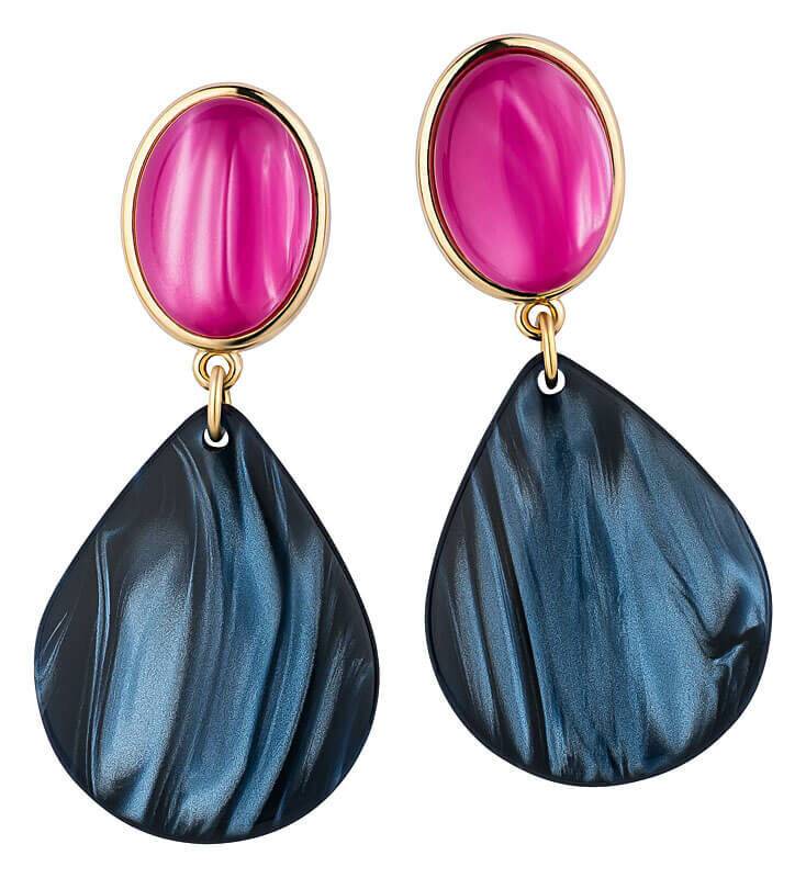 SchwesterSchwester Pinke Ohrstecker mit dunkelblauen Tropfen von AmuseToi Osterangebot