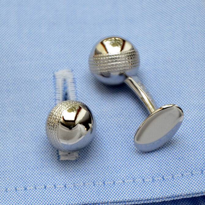 SchwesterSchwester Manschettenknöpfe Silber Cricket-Ball Riesige Rabatte
