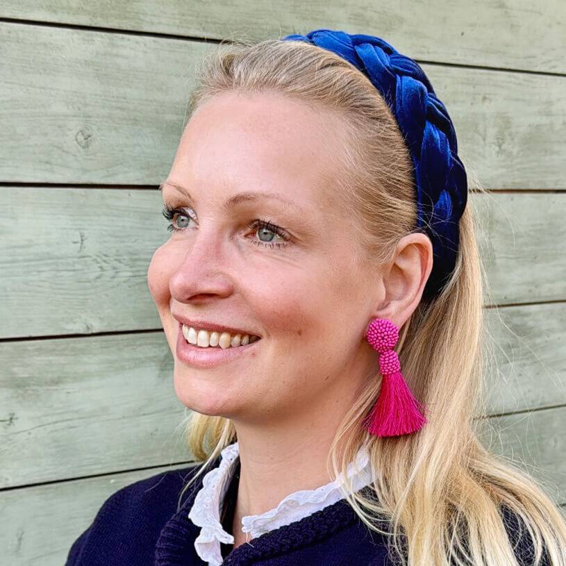 SchwesterSchwester Auffällige Perlen-Quastenohrringe in Pink Rabatt