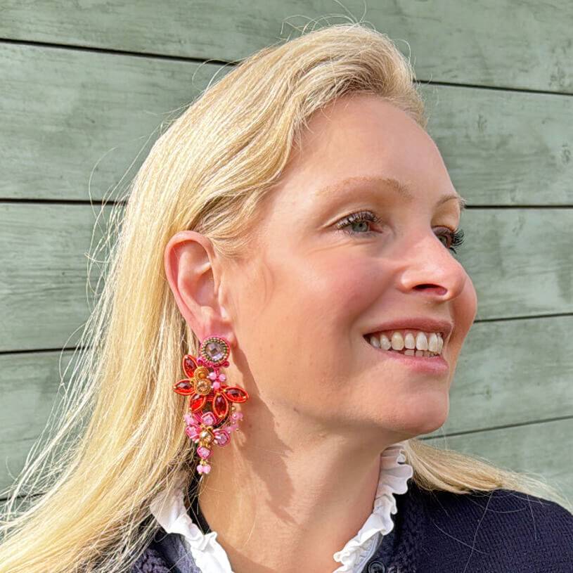 SchwesterSchwester Vorbestellbar - Große Soutache-Ohrringe in Pink, Rosa und Orange Cyber Monday