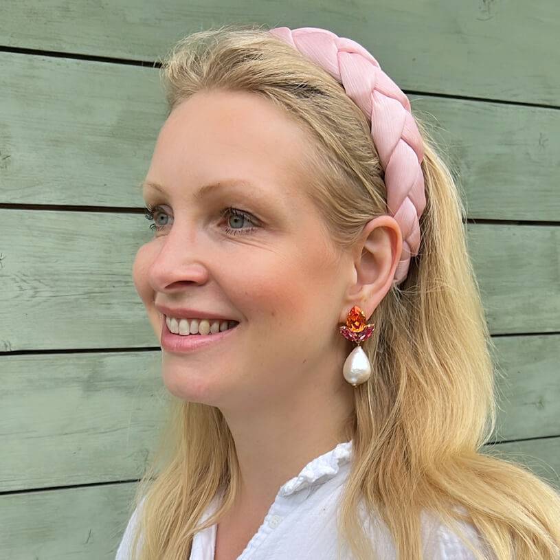 SchwesterSchwester Funkelnde Ohrstecker in Pink und Orange mit federleichten Baumwolltropfen Valentinstagsangebot