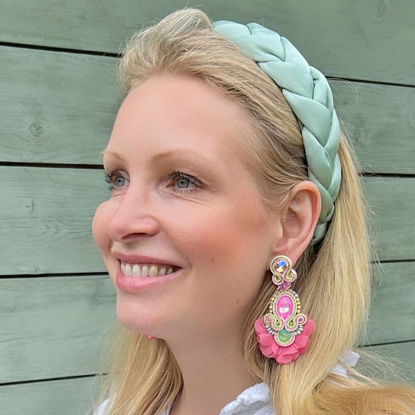 SchwesterSchwester Außergewöhnliche Soutache-Ohrringe in Rosa Riesige Rabatte