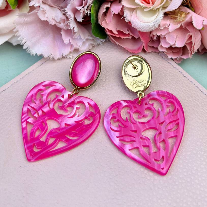SchwesterSchwester Pinke Hirsch-Ohrringe mit Herz-Ornament von AmuseToi 50% Rabatt mit kostenlosem Versand