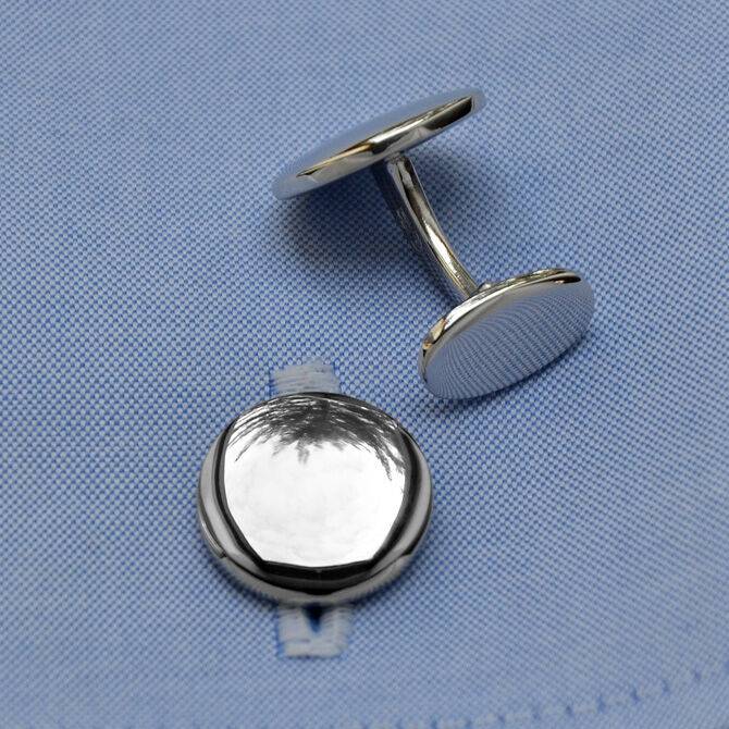 SchwesterSchwester Manschettenknöpfe Silber rund Kostenloser Versand