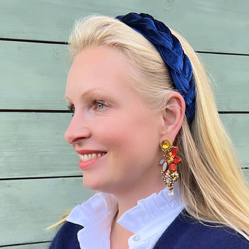 SchwesterSchwester Große Soutache-Ohrringe in Gold, Champagner und Braun Saisonschlussverkauf