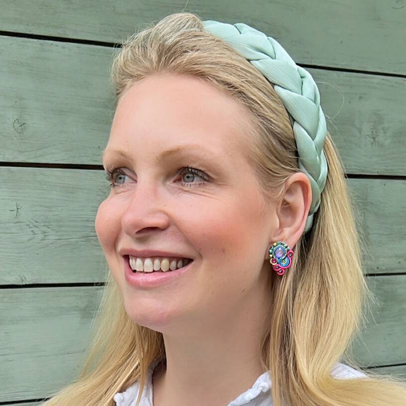 SchwesterSchwester Schöne Soutache-Ohrringe in Pink und Blau Cyber Monday